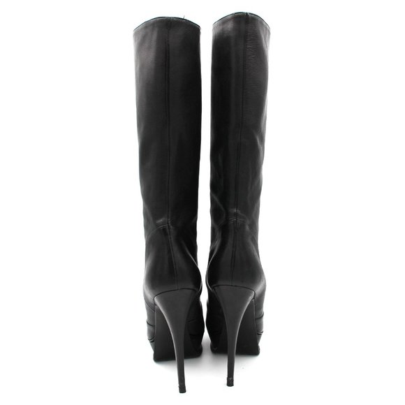Yves Saint Laurent Black Heeled Boots - Picture 5 of 6